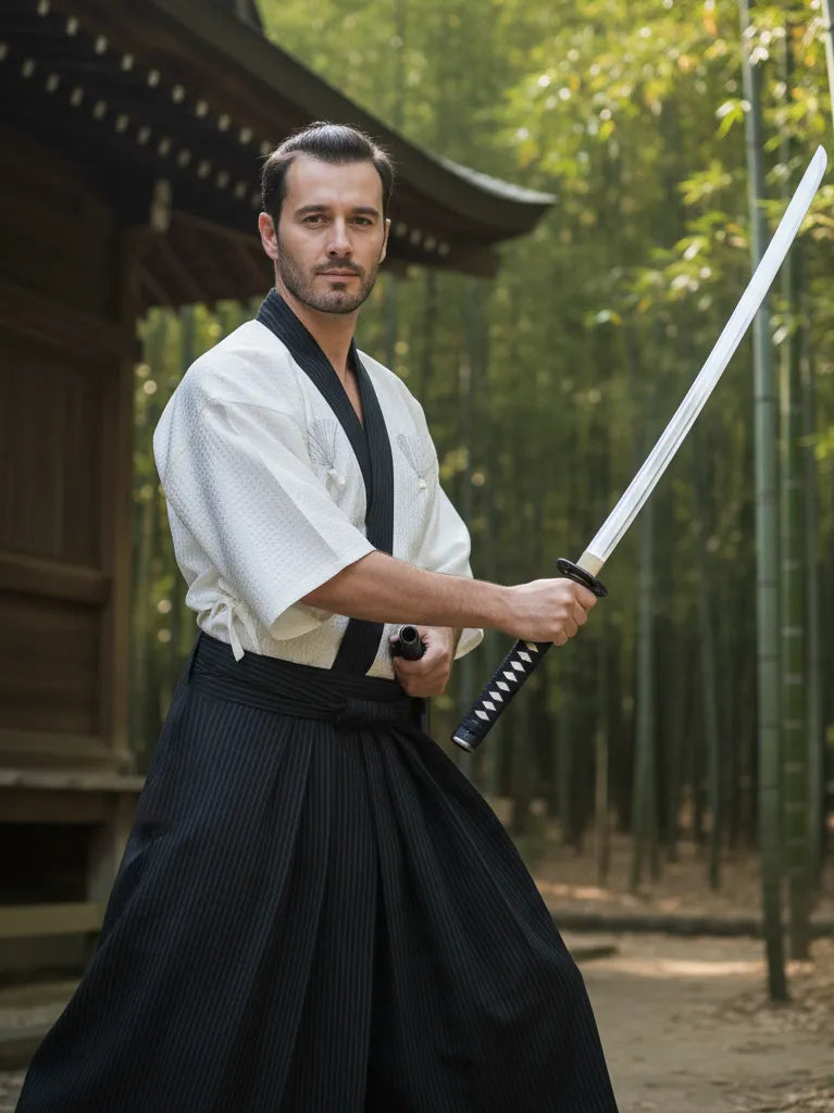 Kimono traditionnel samouraï beige