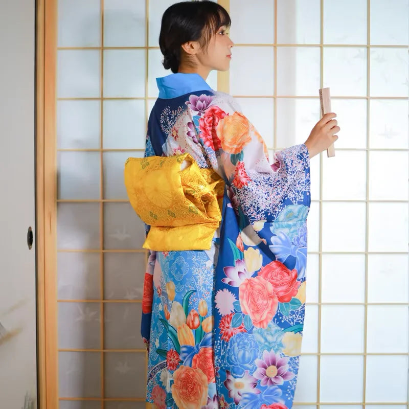 Kimono Furisode bleu