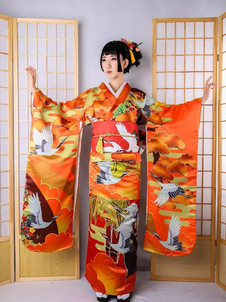 Kimono Furisode orange