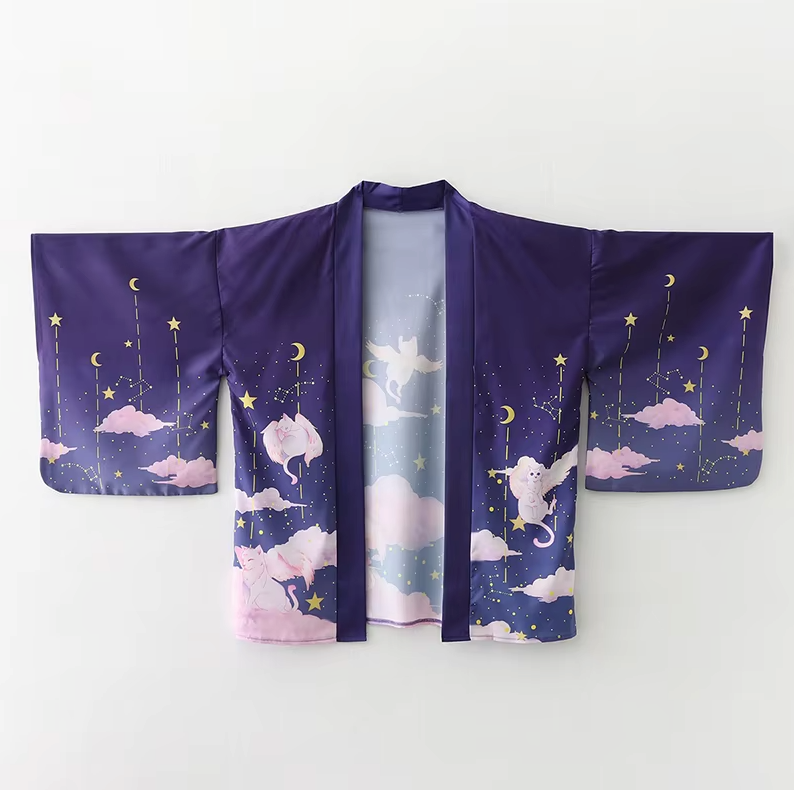 Kimono kawaii violet pour femme