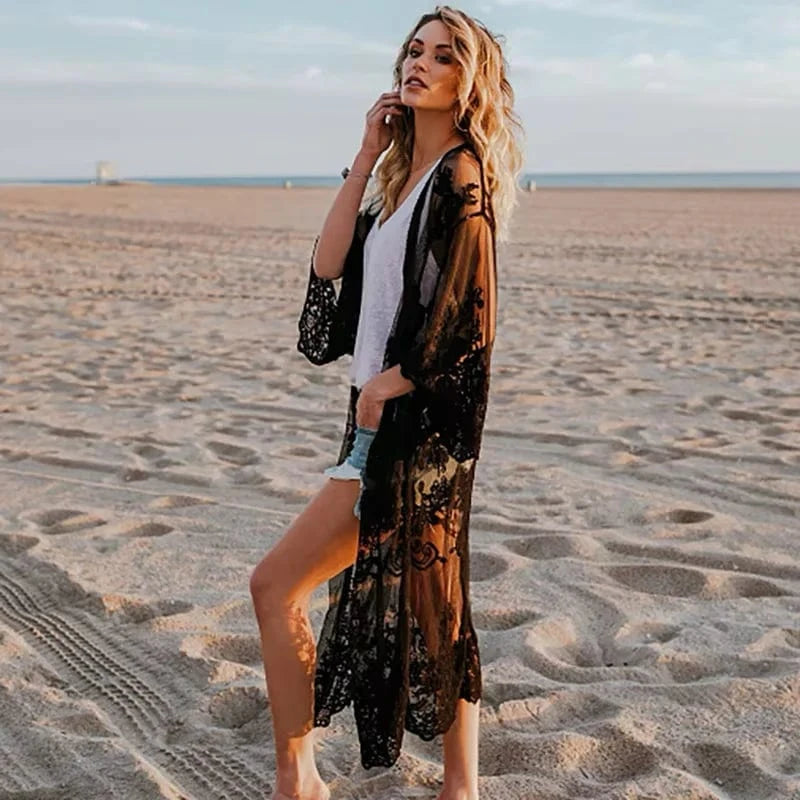 kimono dentelle noir