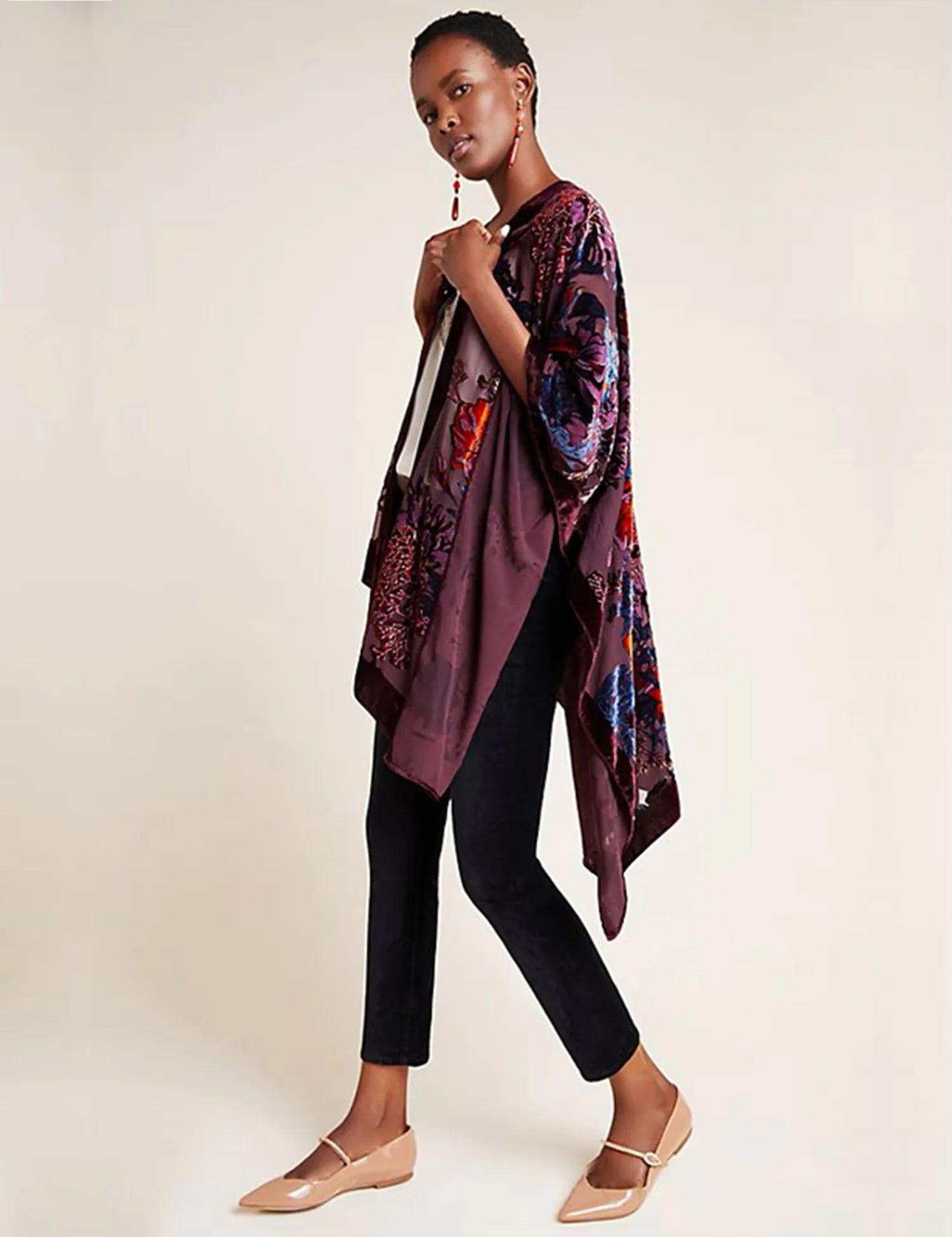 Kimono femme en velours transparent