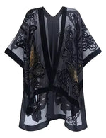 Kimono femme en velours noir