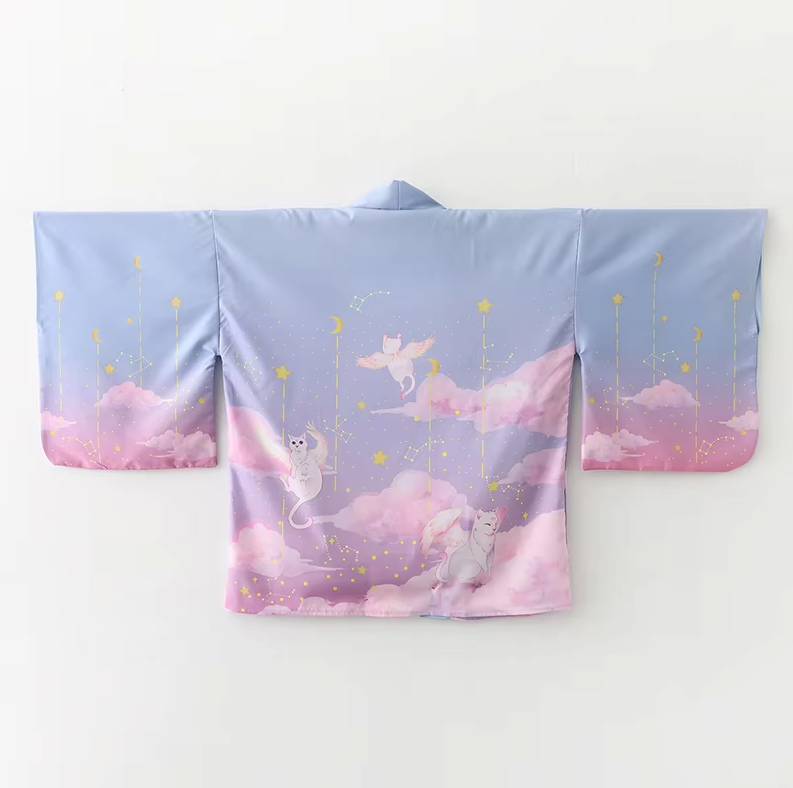 Kimono kawaii lilas