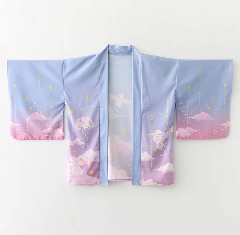 Kimono kawaii lilas