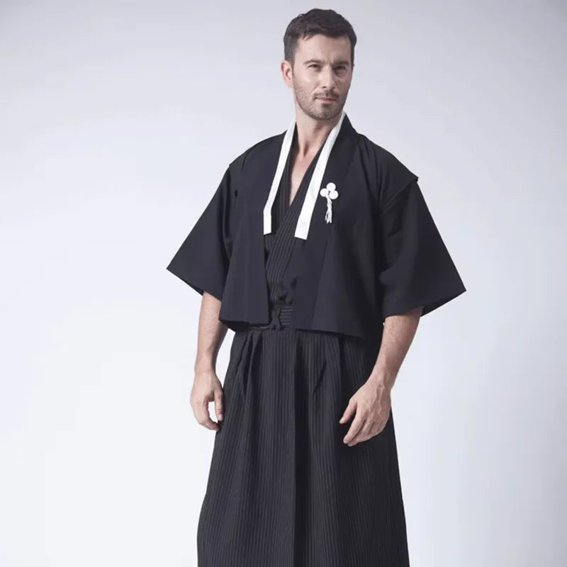 Kimono traditionnel samourai noir