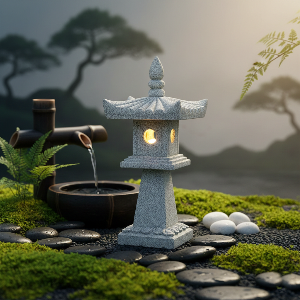 Lanterne Japonaise En Pierre De Lave