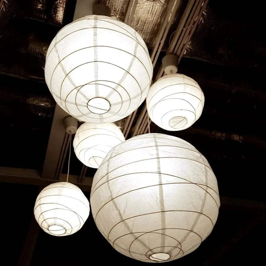 Blanc (x10) / 15 cm Lanterne japonaise mariage avec led