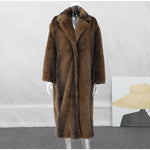 Manteau Fausse Fourrure Marron