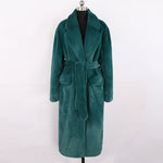 Manteau Femme en Fausse Fourrure Vert