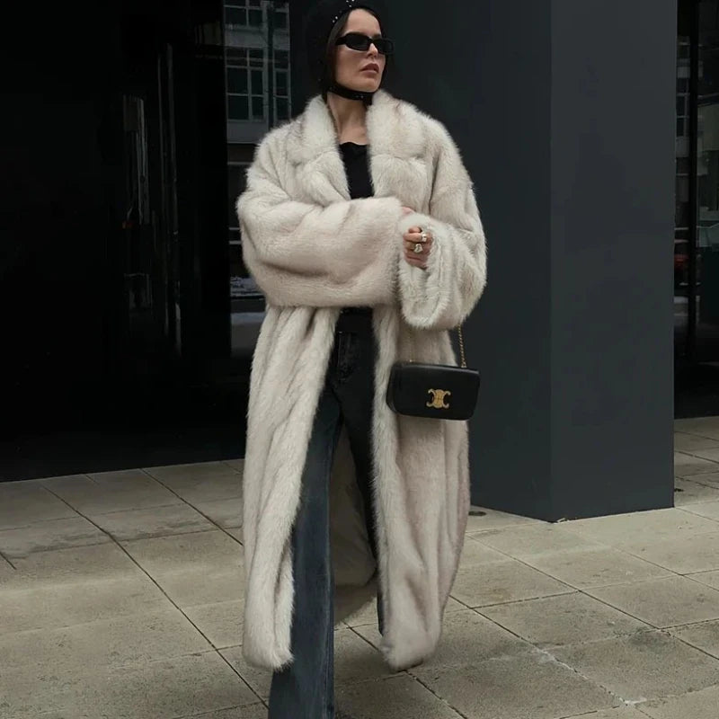 Manteau Kimono Fausse Fourrure