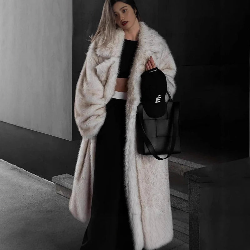 Manteau Kimono Fausse Fourrure