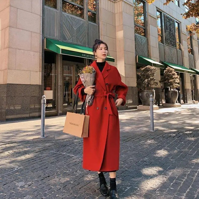 Manteau Kimono Long Rouge