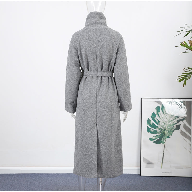 Manteau Kimono Long en Tweed