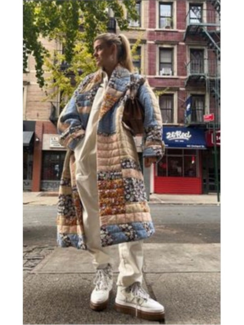 Manteau Kimono en Coton Chaud