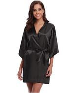 Peignoir kimono femme satin noir