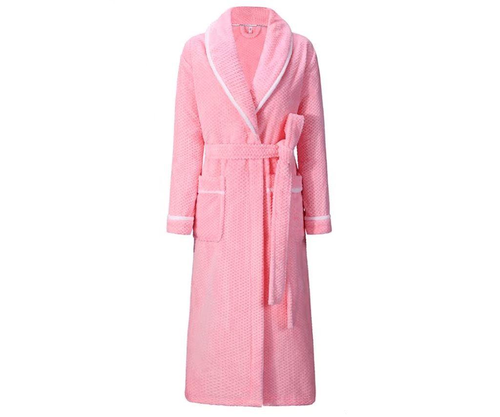 Peignoir kimono homme polaire rose clair