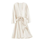 Peignoir kimono femme beige