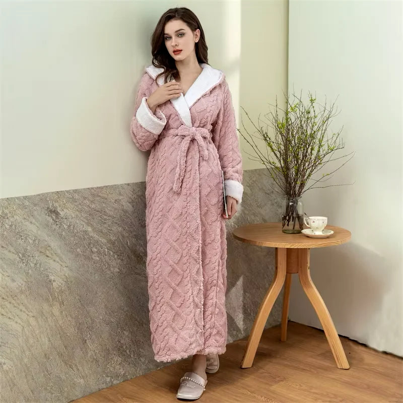 Peignoir kimono femme rose hiver