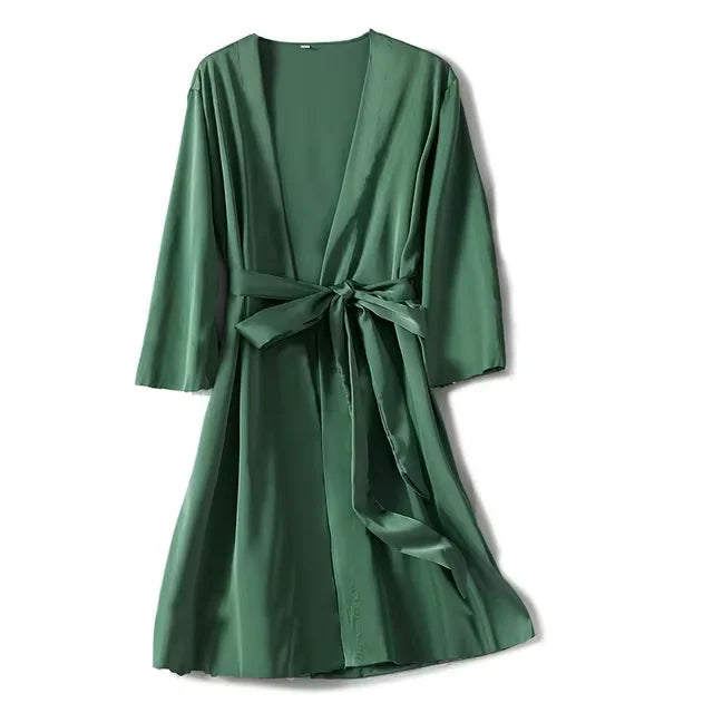 Peignoir kimono femme vert