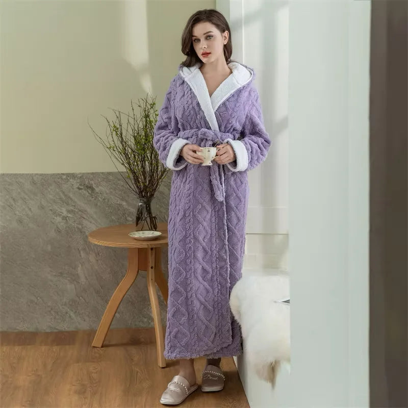 Peignoir kimono femme violet hiver