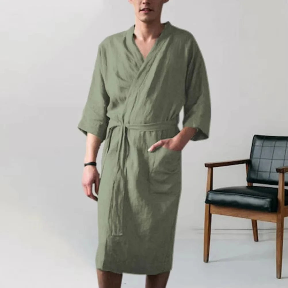 Vert / XS Peignoir kimono homme classique