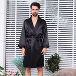 Peignoir kimono homme noir en satin