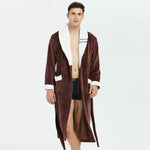 Peignoir kimono homme polaire marron