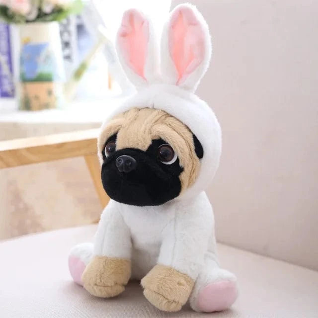 Lapin Peluche chien carlin Kawaii