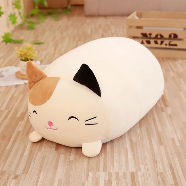 Peluche coussin chat japonais