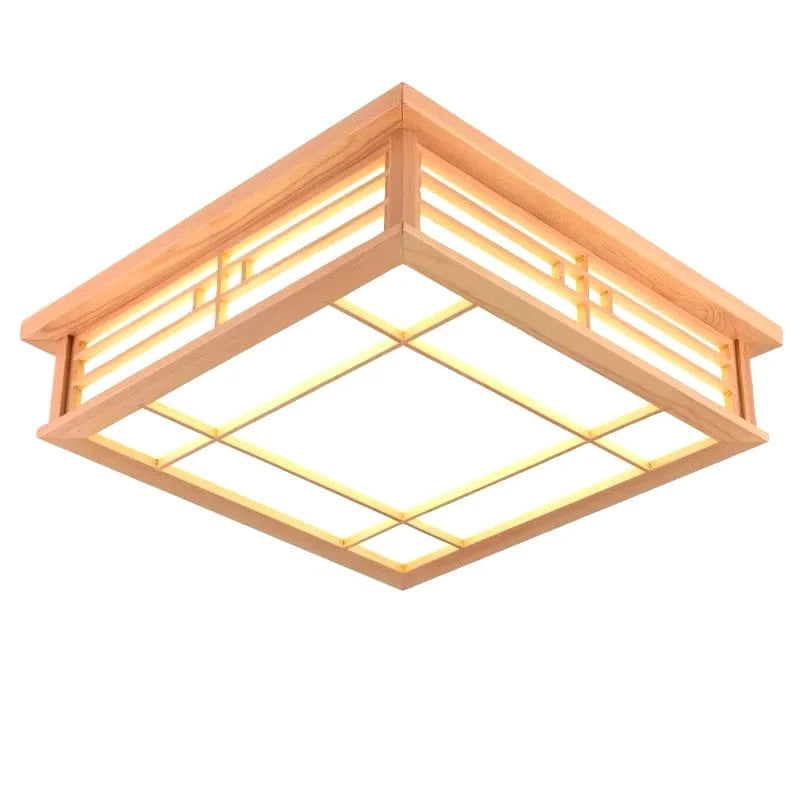 Plafonnier japonais en papier et bois