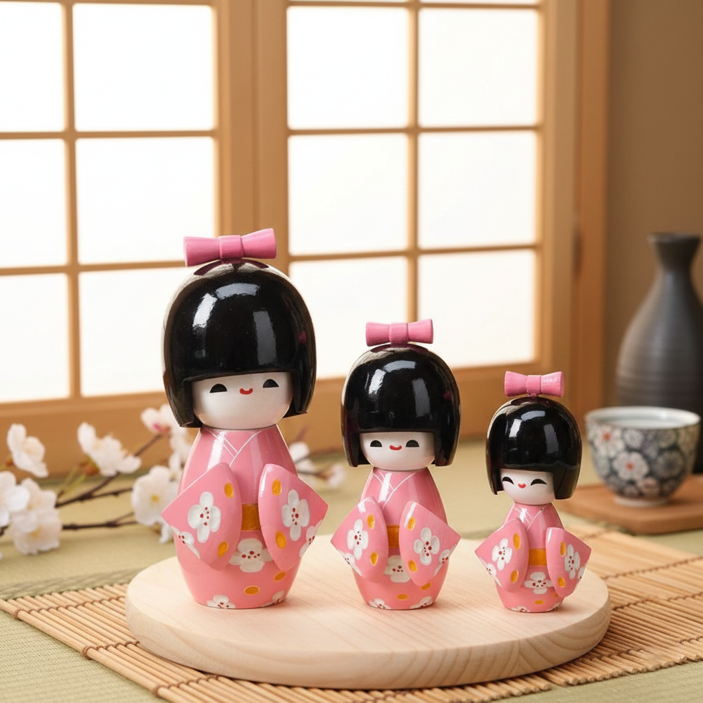 Poupée Kokeshi 3 pièces