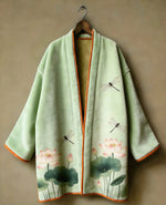 Manteau Kimono Femme Polaire Vert Menthe