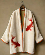 Manteau Kimono Femme Polaire Carpes Koï