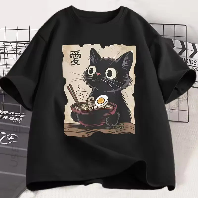 T-shirt japonais Chat Ramen