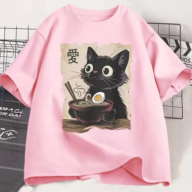T-shirt japonais Chat Ramen