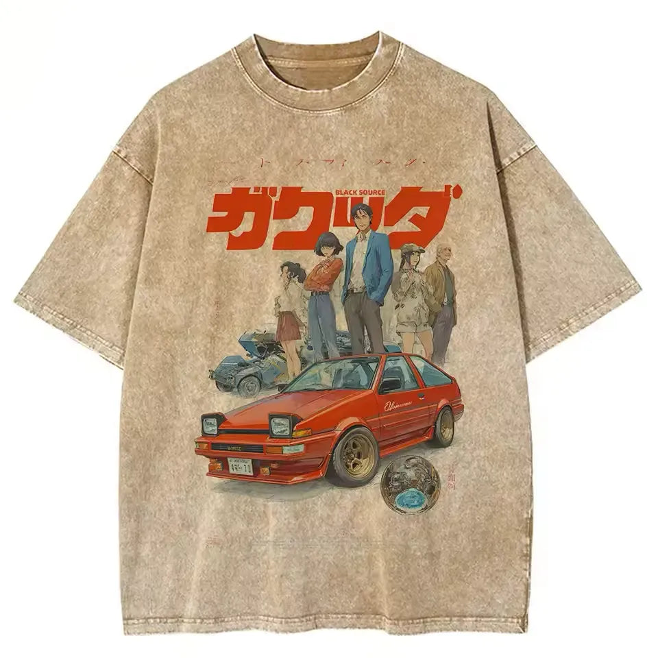 T-shirt japonais anime vintage voiture