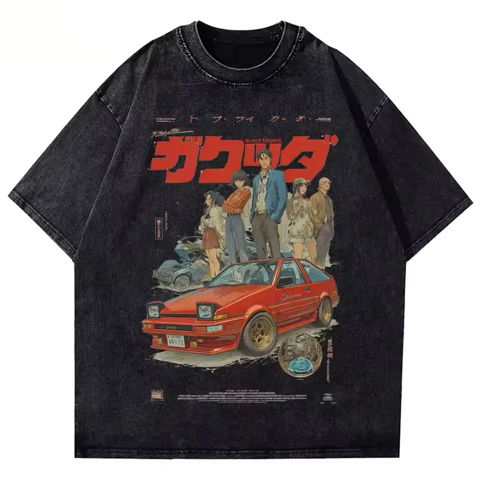 T-shirt japonais anime vintage voiture