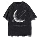 T-shirt japonais espace noir vintage