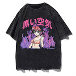 T-shirt japonais fille manga noir