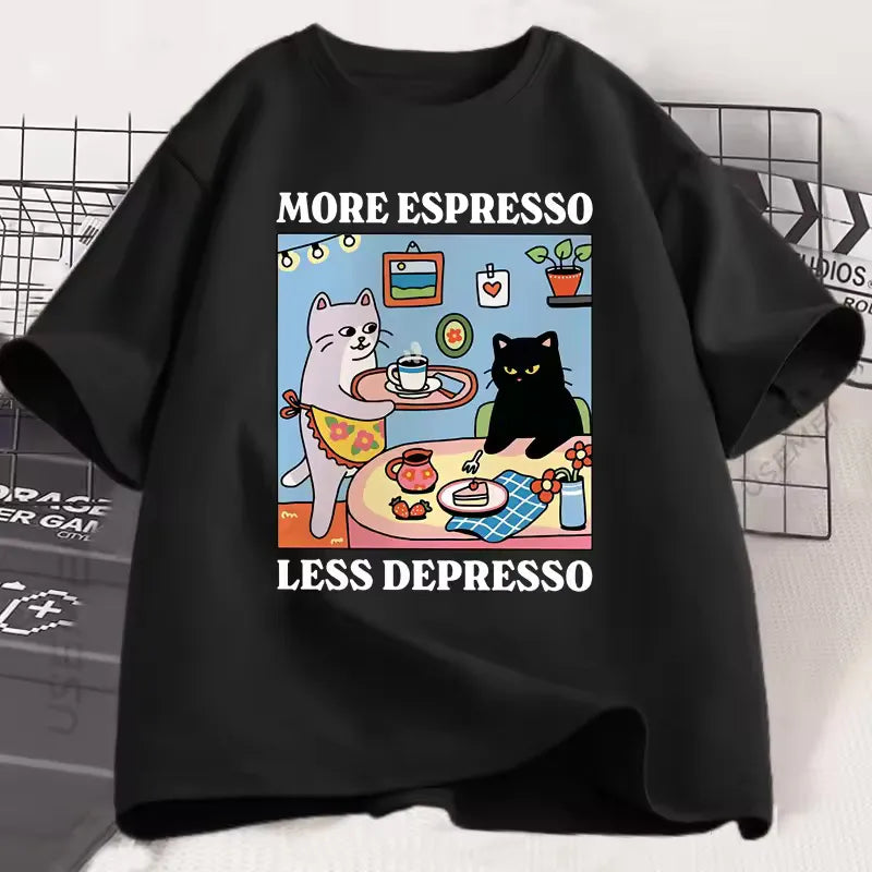 T-shirt japonais more espresso less depresso