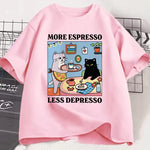 T-shirt japonais more espresso less depresso