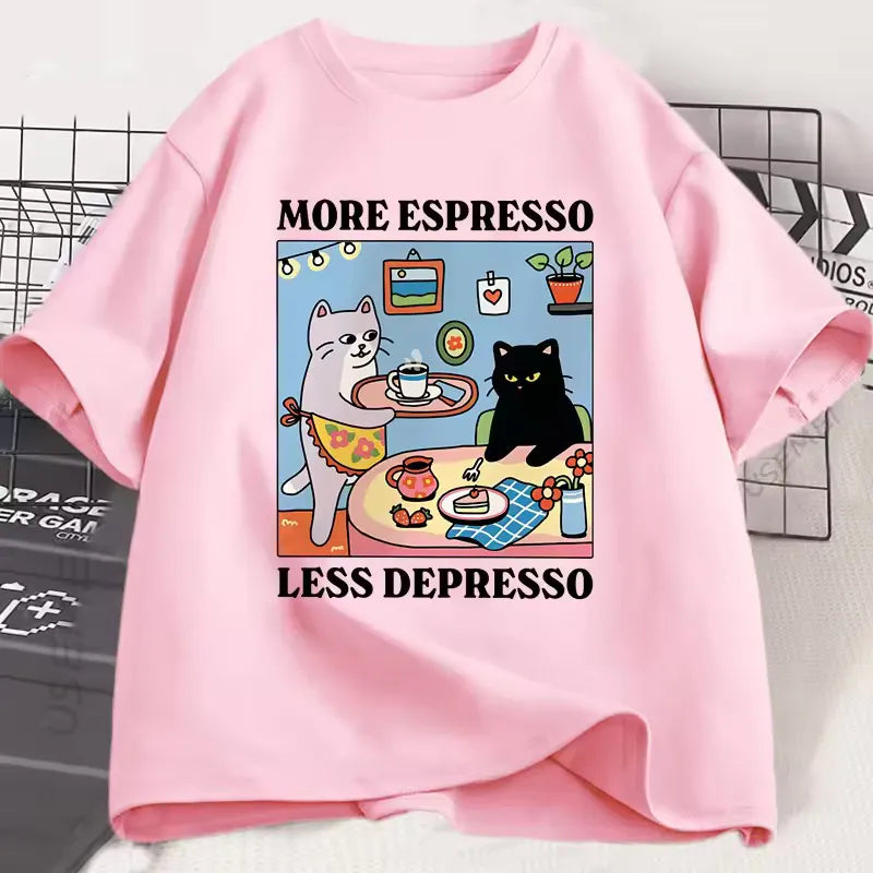 T-shirt japonais more espresso less depresso
