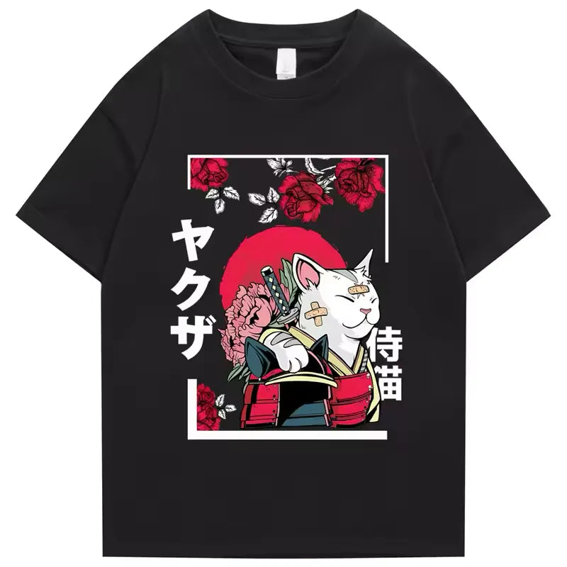 T-shirt japonais Chat Samourai