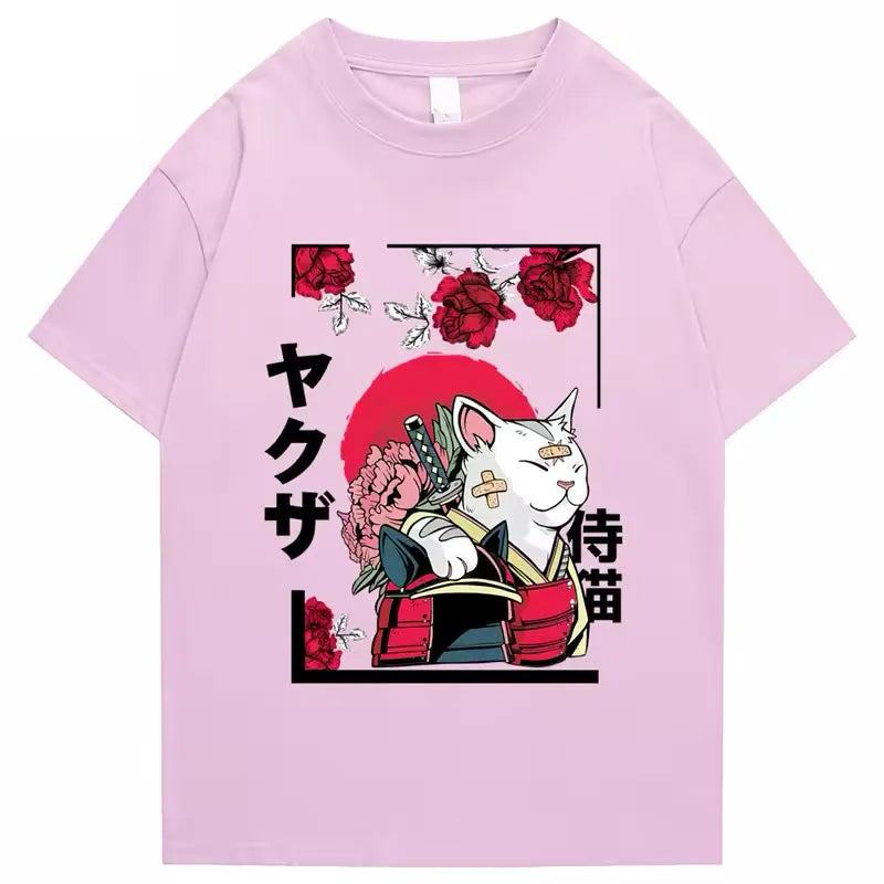 T-shirt japonais Chat Samourai
