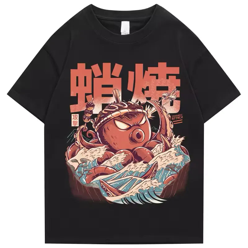 T-shirt japonais poulpe géant takoyaki