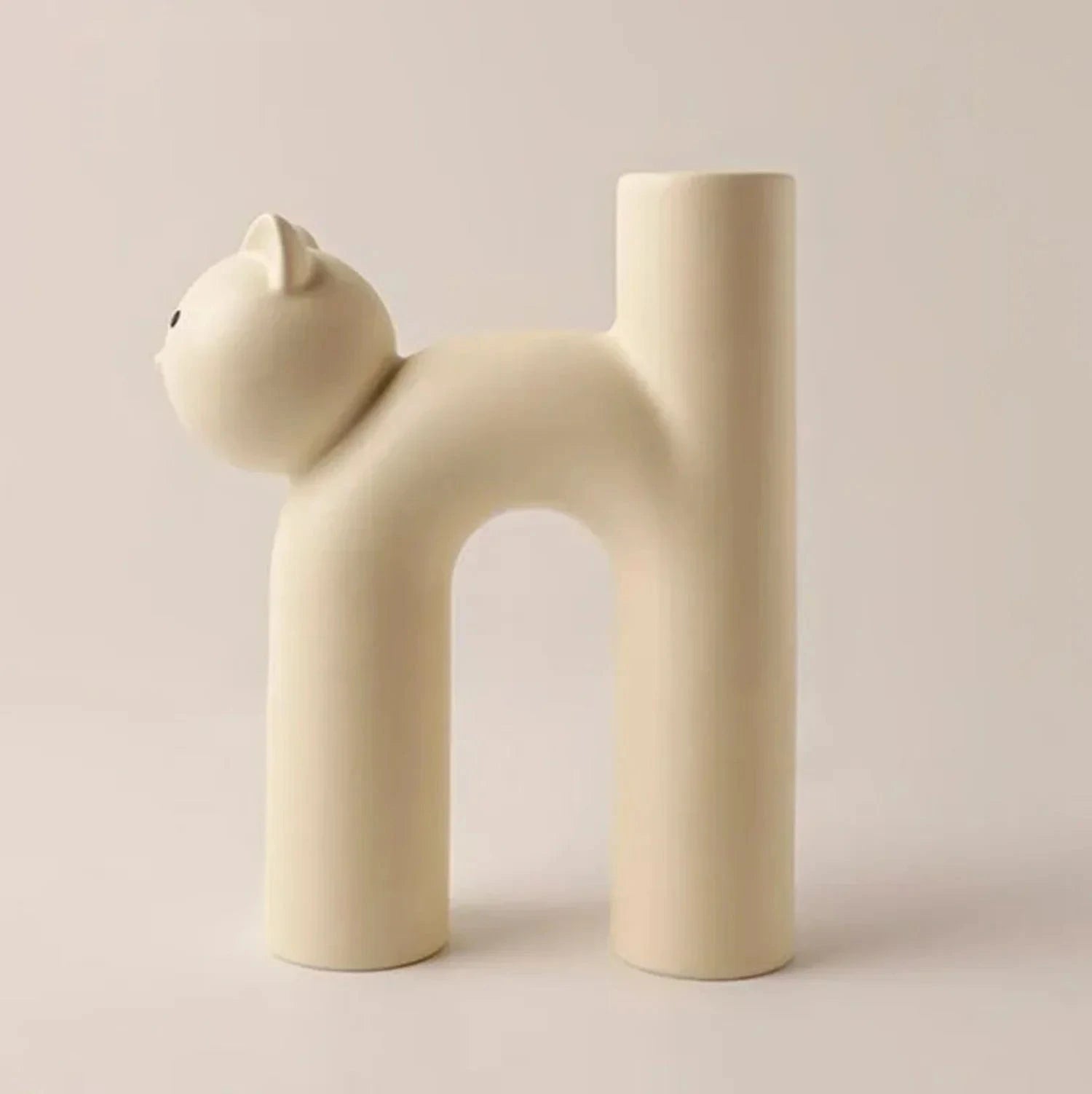 Blanc Vase japonais chat