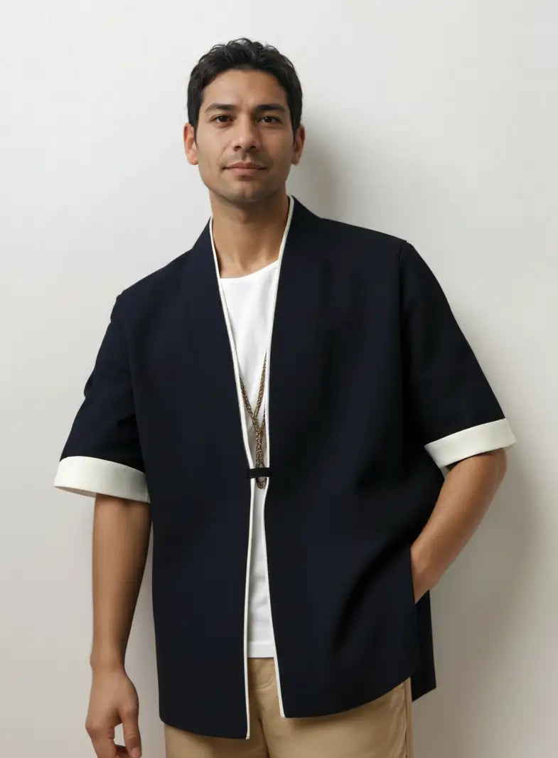 Veste Kimono Homme Noir