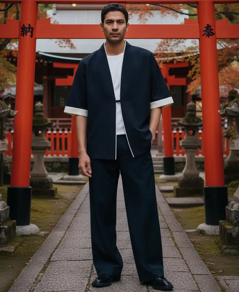 Veste Kimono Homme Noir