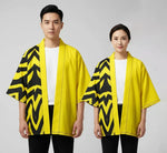 Veste kimono jaune rayure